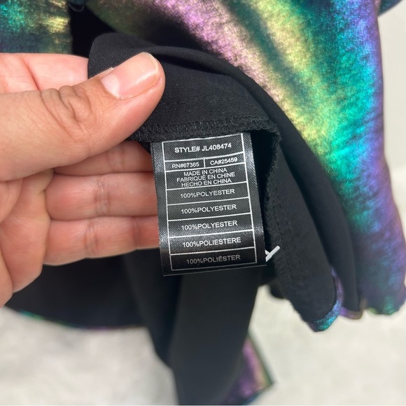 Betsey Johnson Liquid Rainbow Metallic Tiered High Low formal dress size: S - Picture 10 of 16